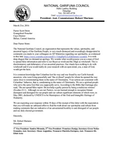 National Garifuna Council Letter