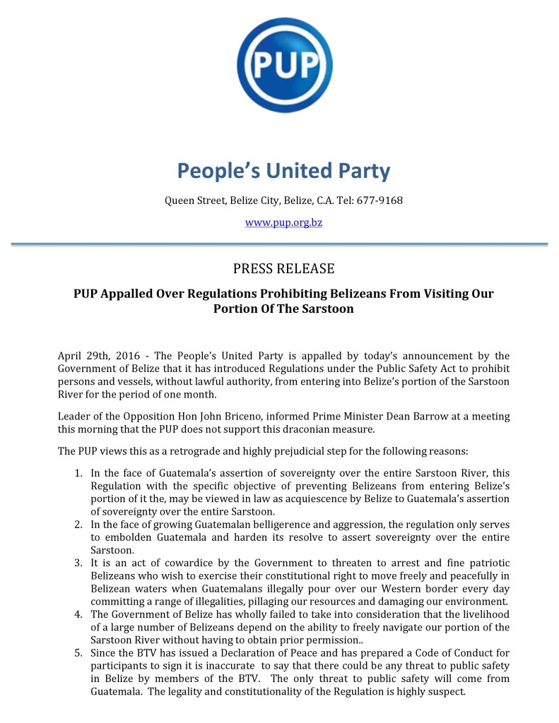 PUP Press Release