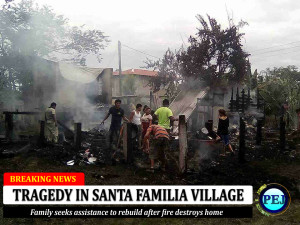 Fire in Santa Familia village